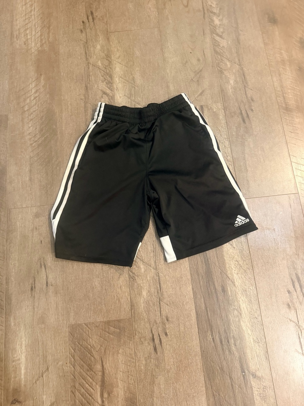 adidas Black Shorts with White Side Stripes